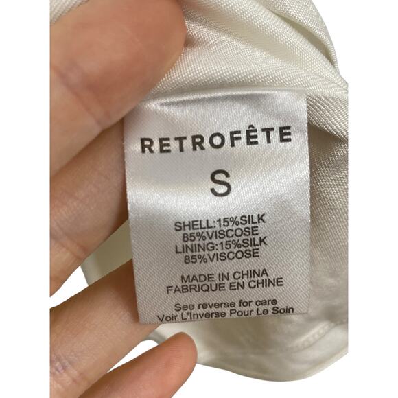 Retrofete Vivienne Draped Maxi Skirt Silk Blend Party Bridal Vacation Summer S - Picture 6 of 12